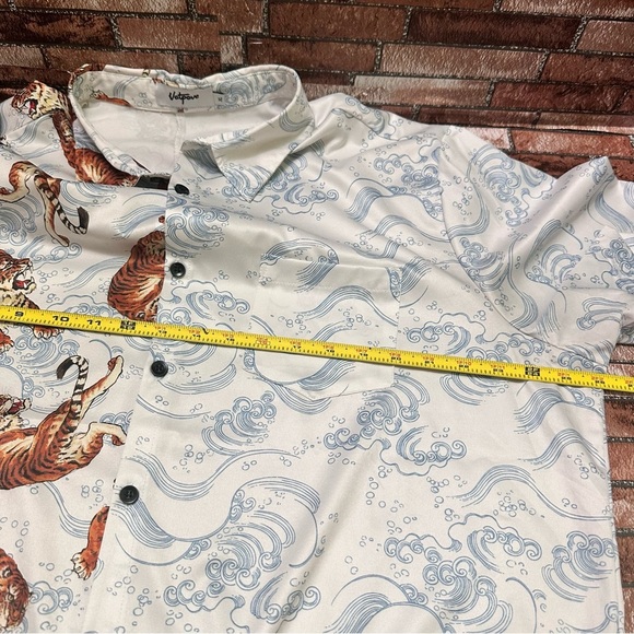 Vatpave White Tiger Print Shirt size XL - Picture 7 of 9